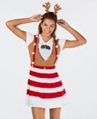 Planet Gold Juniors' Reindeer Sweater Dress & Headband