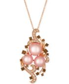 Le Vian Crazy Collection Pink Cultured Freshwater Pearl (10-11mm) & Multi-gemstone (1-1/8 Ct. T.w.) Pendant Necklace In 14k Rose Gold
