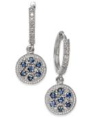 Sapphire (3/8 Ct. T.w.) & Diamond Accent Disc Drop Earrings In 14k White Gold