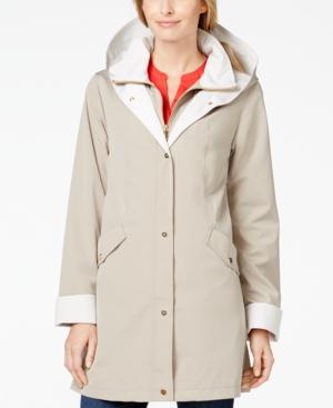 Jones New York Petite Hooded A-line Rain Coat