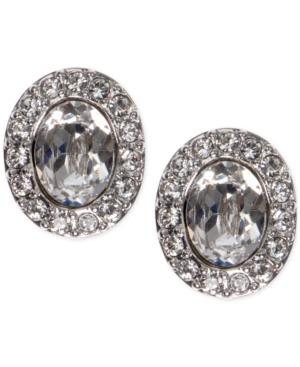 Givenchy Oval Crystal And Pave Button Earrings