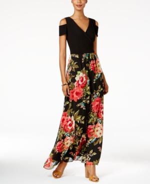 Sl Fashions Cold-shoulder Maxi Dress