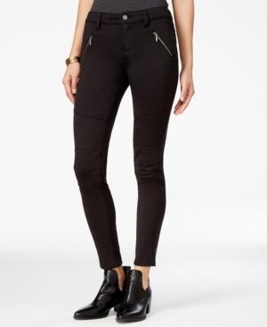 Tinseltown Juniors' Black Wash Skinny Moto Jeans