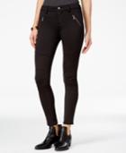 Tinseltown Juniors' Black Wash Skinny Moto Jeans