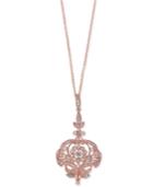 Effy Diamond Flower Pendant Necklace (1/2 Ct. T.w.) In 14k Rose Gold