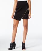 Kensie Quilted Asymmetrical Zip-detail Mini Skirt