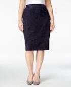 Tahari Asl Plus Size Faux-suede Pencil Skirt