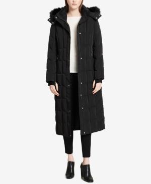 Calvin Klein Plus Size Faux-fur-trimmed Maxi Puffer Coat
