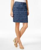 Karen Scott Printed Denim Skort, Only At Macy's