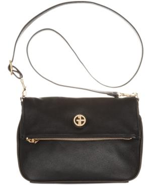 Giani Bernini Pebble Leather Zipper Flap Crossbody