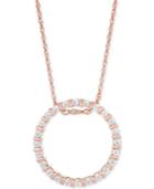 Diamond Circle Pendant Necklace (1/4 Ct. T.w.) In 14k Rose Gold