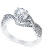 Bridal By Effy Diamond Crisscross Engagement Ring (1-3/8 Ct. T.w.) In 14k White Gold