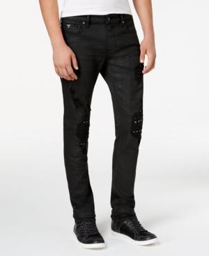 Guess Men's Rocker Studded Skinny Fit Stretch Jeans