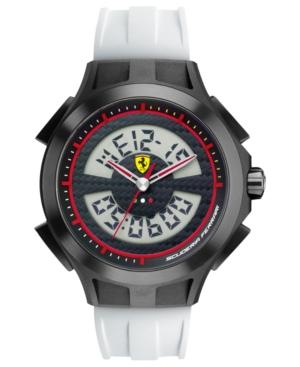 Scuderia Ferrari Watch, Men's Analog-digital Lap Time White Silicone Strap 46mm 830020