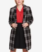 Tommy Hilfiger Open-front Plaid Coat, Created For Macy's