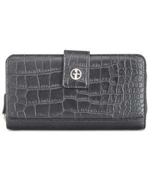 Giani Bernini Croc-embossed Saffiano Zip-around Wallet, Created For Macy's
