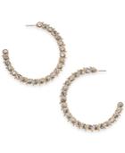 Thalia Sodi Gold-tone Crystal Textured Hoop Earrings, Created For Macy's
