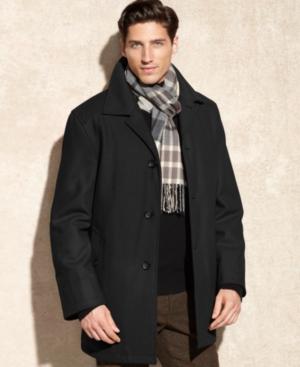London Fog Coat, Alden Wool Car Coat With Scarf