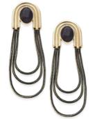Thalia Sodi Extra Large Gold-tone Black Crystal Loop Drop Earrings, 2.75, Created For Macy's