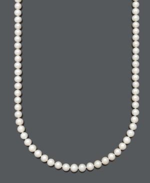 Belle De Mer Aa+ 24 Cultured Freshwater Pearl Strand Necklace (7-1/2-8-1/2mm) In 14k Gold