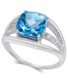 Blue Topaz (2-5/8 Ct. T.w.) & Diamond Accent Ring In Sterling Silver