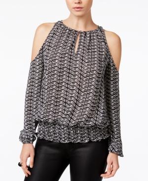 Bar Iii Smocked Cold-shoulder Top, Only At Macy's