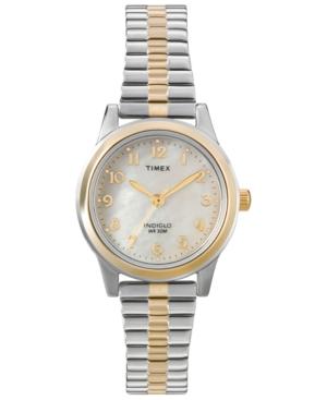 Timex Watch, Women's Two Tone Stainless Steel Expansion Bracelet 25mm T2m828um