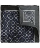Boss Men's Tile-patterned Silk Pocket Square