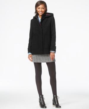 Tommy Hilfiger Plaid-trim Seamed Staduim Coat