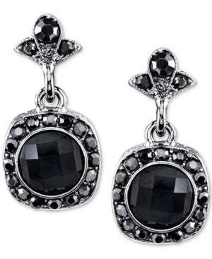 2028 Hematite-tone Black Stone Drop Earrings, A Macy's Exclusive Style