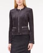 Calvin Klein Faux-suede Zip-front Moto Jacket
