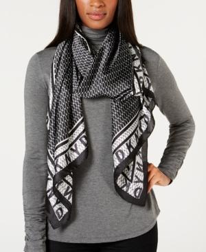 Dkny Mesh-overlay Printed Satin Scarf, Created For Macy's