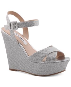Nina Jinjer Platform Evening Wedge Sandals Women's Shoes