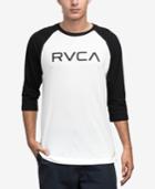 Rvca Men's Big Graphic-print Logo Raglan-sleeve Cotton T-shirt