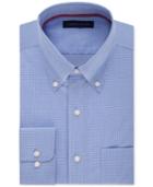 Tommy Hilfiger Men's Classic-fit Non-iron Blue Micro-grid Dress Shirt