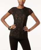 Inc International Concepts Embroidered Mesh Top, Only At Macy's