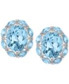 Victoria Townsend Blue Topaz (10 Ct. T.w.) Oval Stud Earrings In Sterling Silver