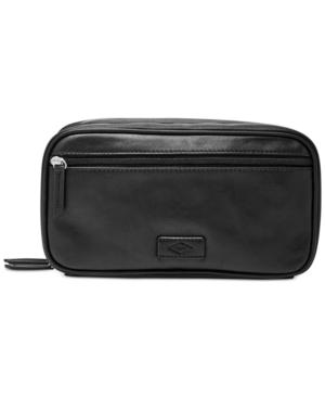 Fossil Men's Leather Double Zip Shave Kit