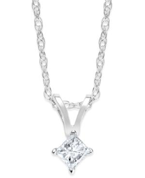 Princess-cut Diamond Pendant Necklace In 10k Yellow Or White Gold (1/10 Ct. T.w.)