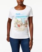 Karen Scott Beach-graphic T-shirt, Only At Macy's