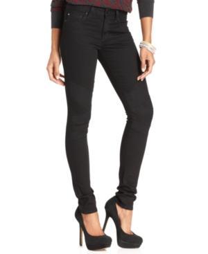 Else Jeans Skinny Jeans, Black-wash Paneled