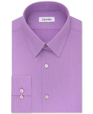 Calvin Klein Men's Fitted Infinite-stretch Dot-pattern Dress Shirt
