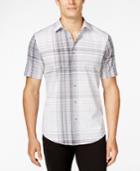Alfani Men's Slim-fit, Only At Macy's Modern Plaid Short-sleeve Shirt, Only At Macy's