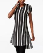 Inc International Concepts Striped High-low Tunic, Created For Macy's