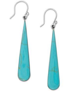 Reconstituted Turquoise Drop Earrings In Sterling Silver (11 Ct. T.w.)
