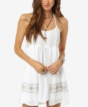 O'neill Juniors' Eugenia Embroidered Halter Shift Dress