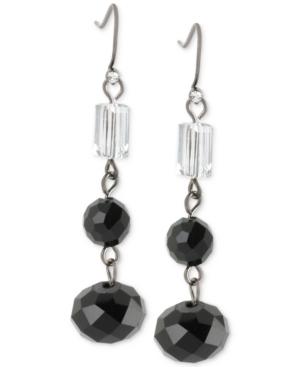 Kenneth Cole Hematite-tone Black Bead Drop Earrings