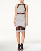 Material Girl Juniors' Sleeveless Striped Illusion Bodycon Dress, Only At Macy's