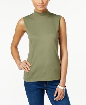 Karen Scott Sleeveless Mock-neck Top, Only At Macy's