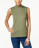 Karen Scott Sleeveless Mock-neck Top, Only At Macy's